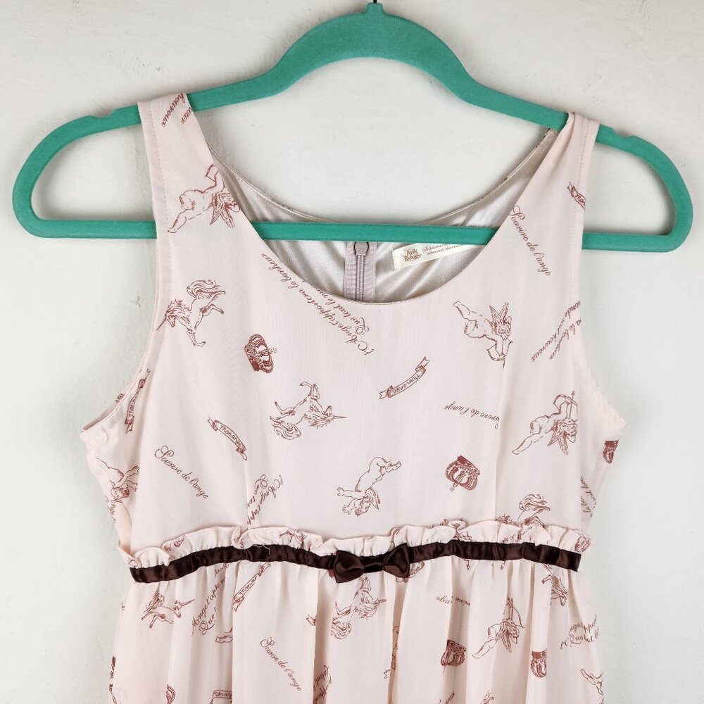Ank Rouge Pink Cupid French Mini Dress sz M - Picture 3 of 10